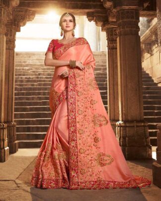 Tempting Navy And Gray Two Tone Silk And Modal Saree