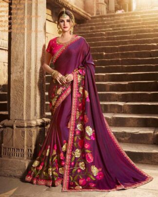 Majestic Peach Two Tone Silk And Modal Saree