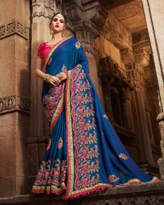 Intrinsic Purple Two Tone Silk And Modal Saree