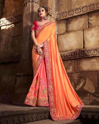 Celestial Blue Two Tone Silk And Modal Saree