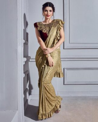 Spellbinding Black And Gray Fancy Saree