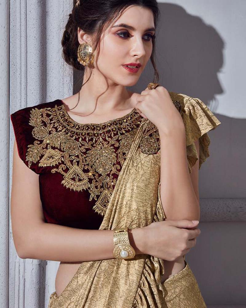 Spellbinding Black And Gray Fancy Saree - Image 2