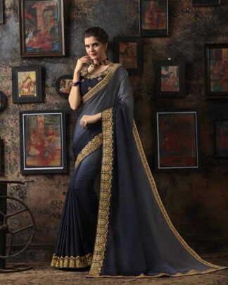 Marvelous Sea Green Fancy Georgette Silk Saree