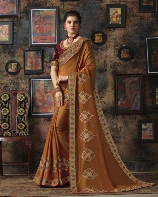 Aesthetic Gray And Navy Dola Silk Two Tone Saree