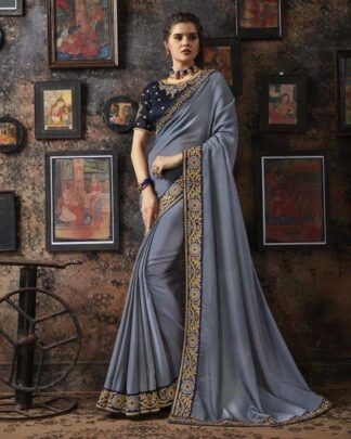 Ruritanian Mustard Fancy Georgette Silk Saree
