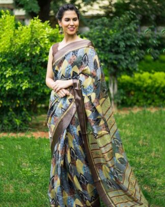 Sonorous Multicolor Soft Cotton Saree With Satin Border