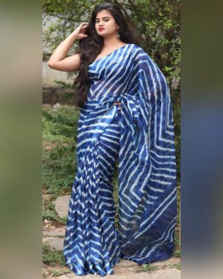 Mesmerizing Sky Blue Soft Cotton Saree With Satin Border
