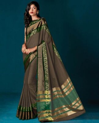 Gray Pure Cotton Silk Saree
