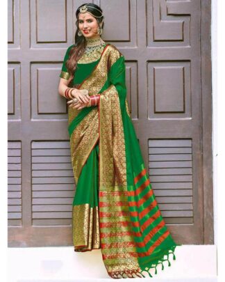 Light Green Pure Silk Cotton Saree