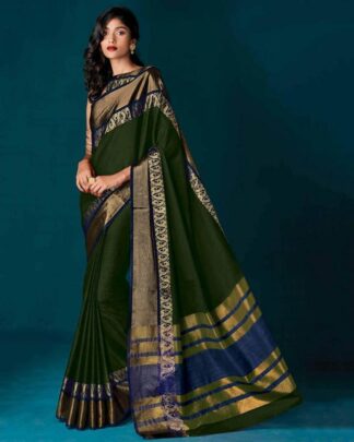 Green Pure Cotton Silk Saree