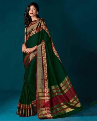 Green Pure Cotton Silk Saree